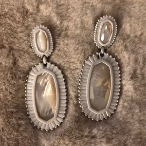 White and pearl Kendra Scott earrings